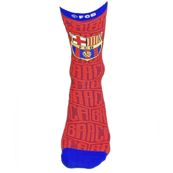 NWT MACCABI ART Official Pair of FC Barcelona Tri-Blend Red Crew Socks Size 9-13 - Picture 4 of 6